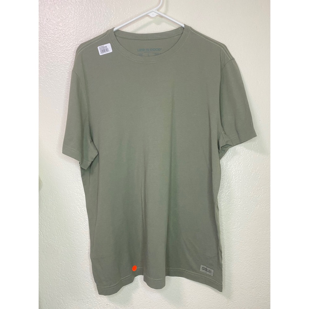 Life is Good Mens Crusher Lite Blank Tee Moss Green Cotton TShirt Size L NEW